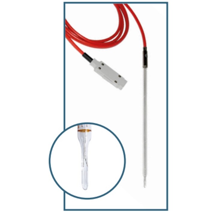 Temperaturføler Pt1000, Ø3/6x250 mm, glas, -50-250°C, 2 m kabel