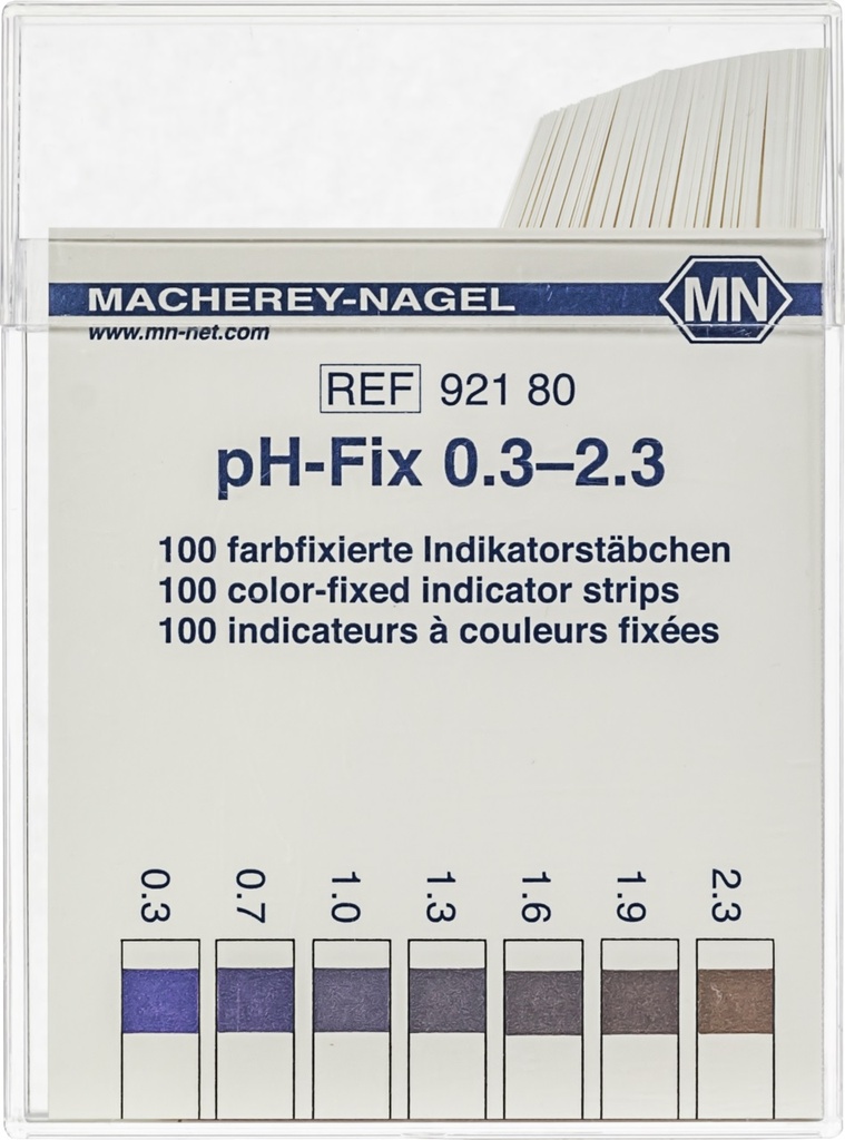 pH-indikatorpapir, Macherey-Nagel pH-Fix, strips, pH 0,3 - 2,3, 100 stk