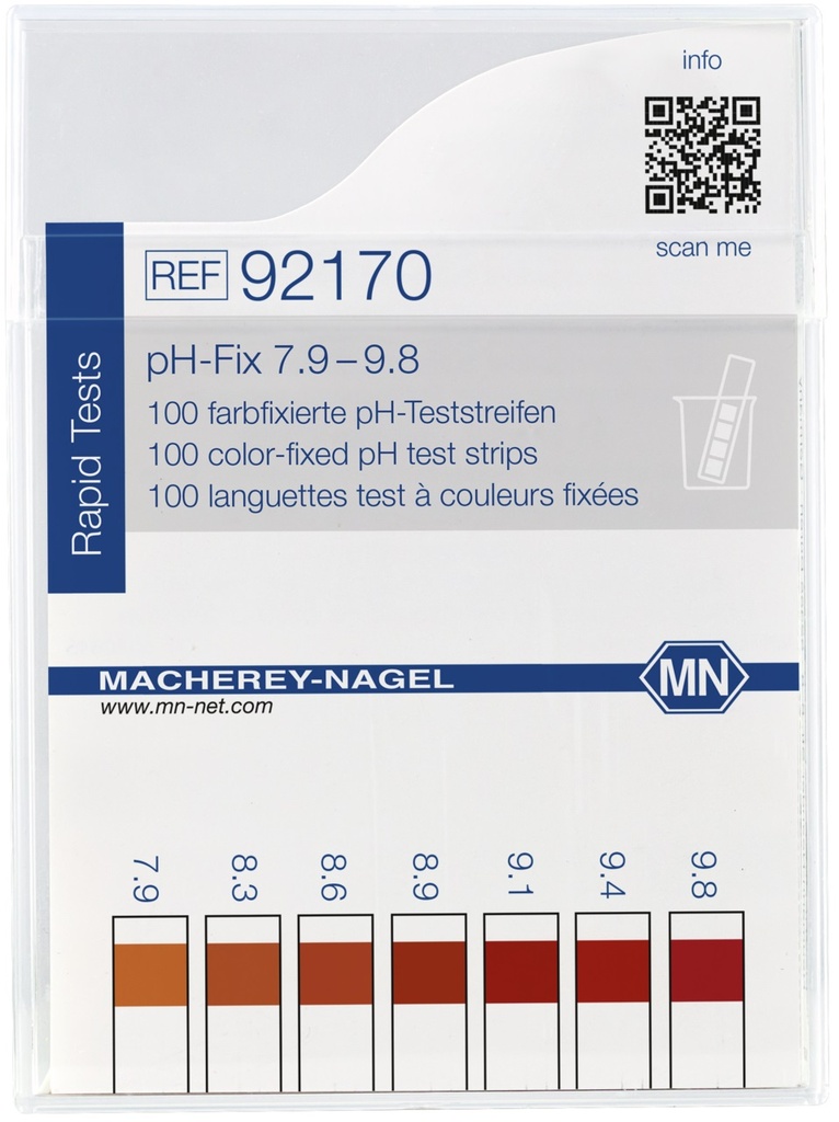 [1571755] pH-indikatorpapir, Macherey-Nagel pH-Fix, strips, pH 7,9 - 9,8, 100 stk