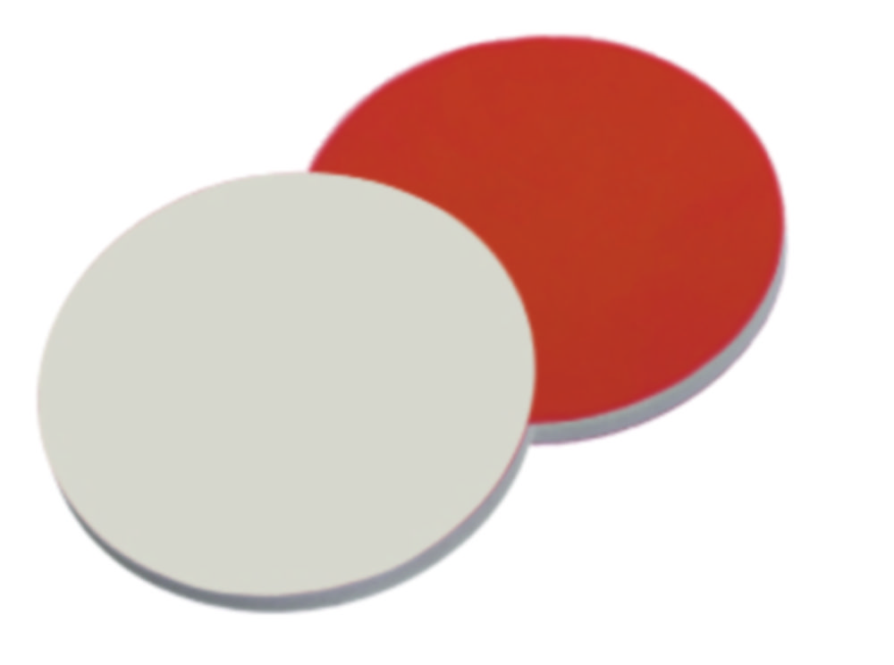 Septa, LLG, til N 13 skruelåg, gummi(rød)/PTFE(beige) 45 A