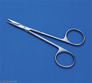 Laboratoriesaks, Aesculap, lige, spids/spids, 105 mm