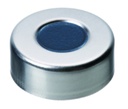 Crimp-låg, LLG, N 20, alu m. hul, sølv, butyl/PTFE 50 A, Pharma-Fix