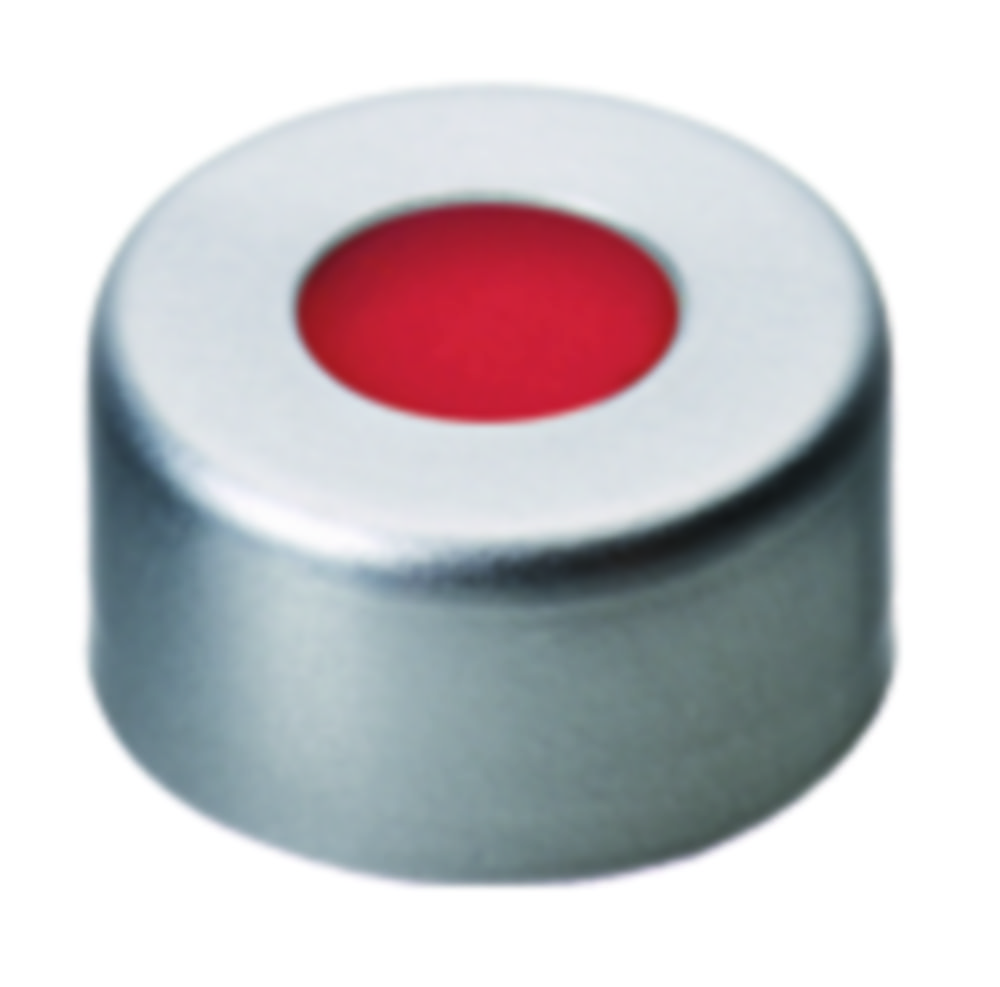 Crimp-låg, LLG, N 11, alu m. hul, sølv, PTFE/silikone/PTFE 45 A