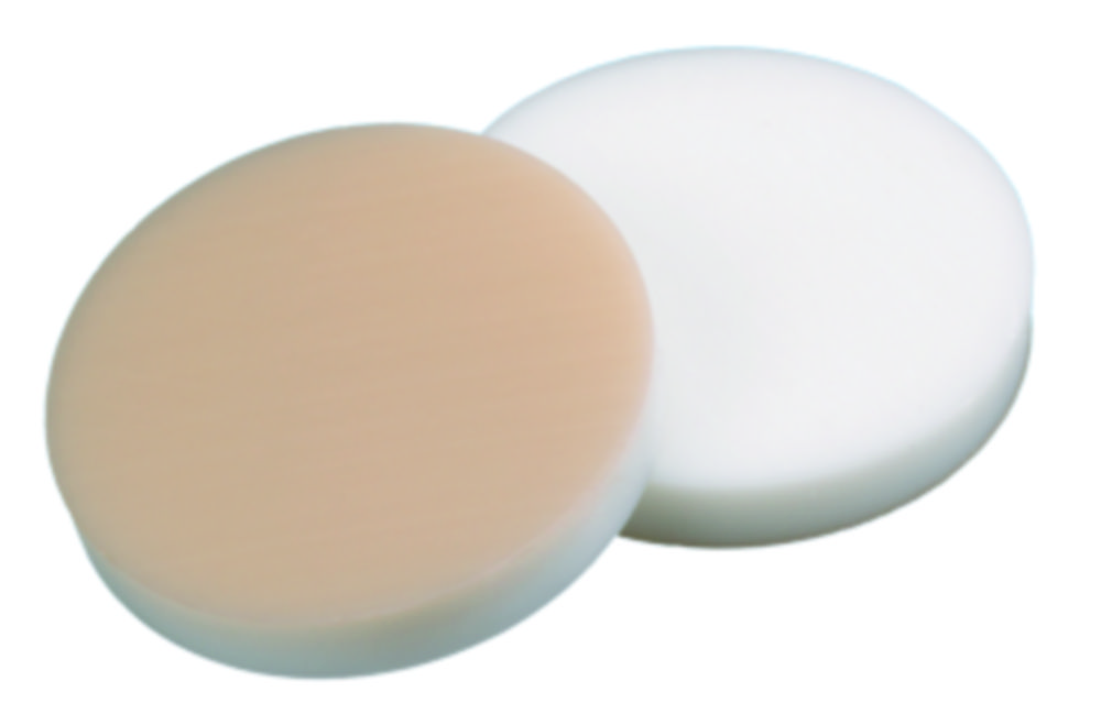 [7050202] Septa, LLG, til N 20 crimp-låg, silikone(hvid)/PTFE(beige) 45 A