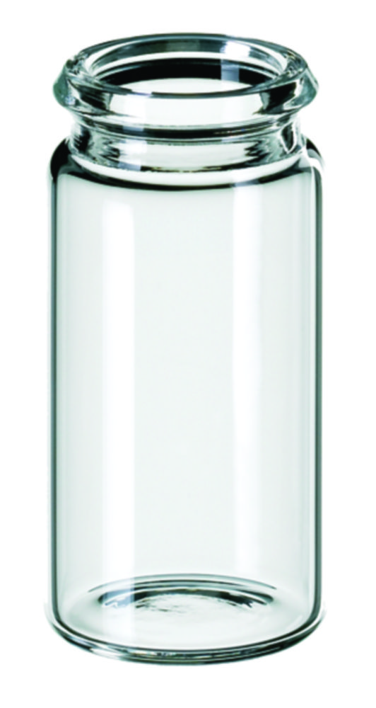 Vials m. krave, LLG, N 18 snap-cap, flad bund, klar, 5 mL