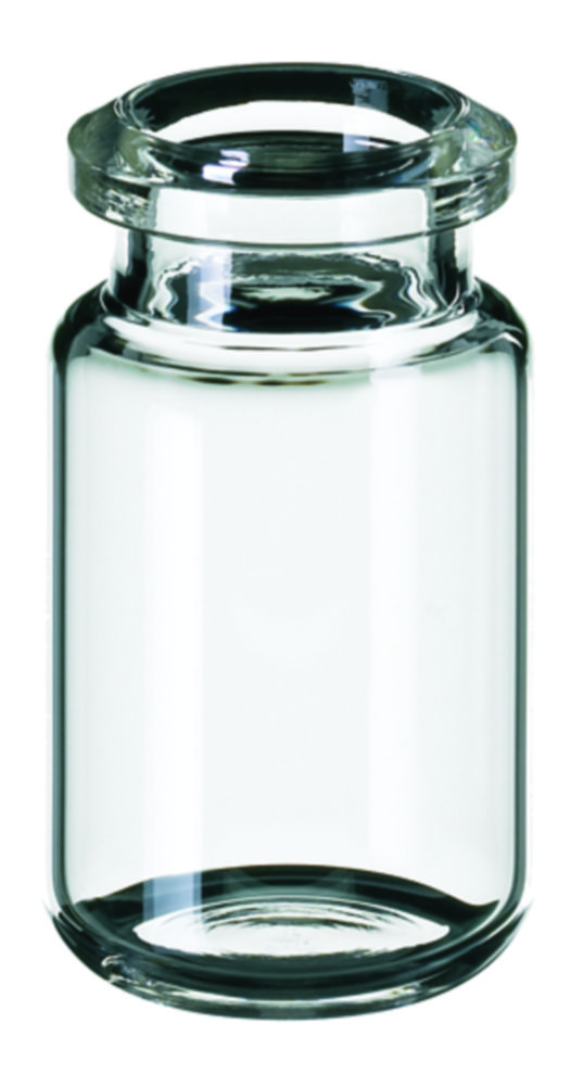 Headspace vials m. krave, LLG, N 20 HS crimp, rundet bund, 6 mL, klar