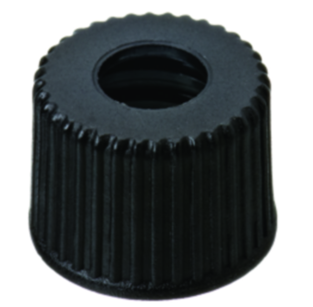 Skruelåg, LLG, N 8, sort PP m. hul