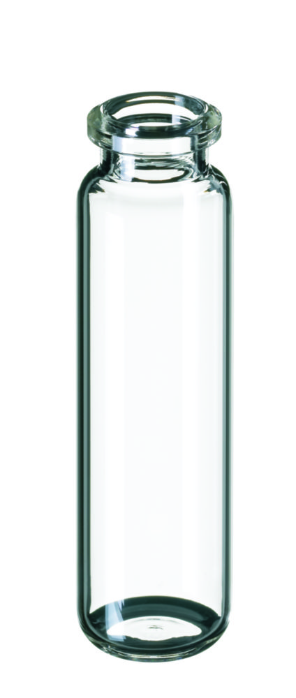 Headspace vials m. krave, LLG, N 20 HS crimp, rundet bund, 20 mL, klar