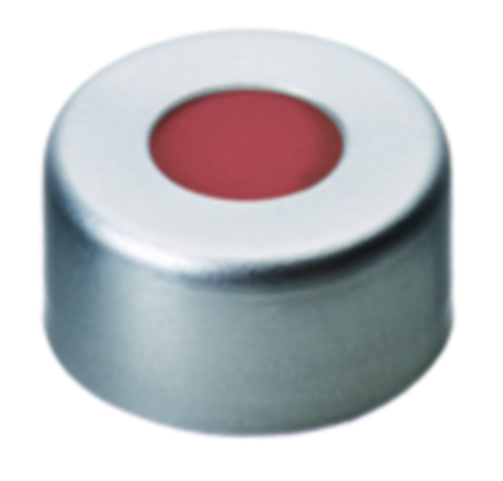 Crimp-låg, LLG, N 11, alu m. hul, sølv, gummi/butyl/PTFE 45 A