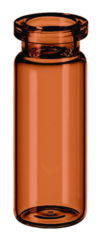 Headspace vials m. krave, LLG, N 20 DIN crimp, flad bund, 20 mL, brun