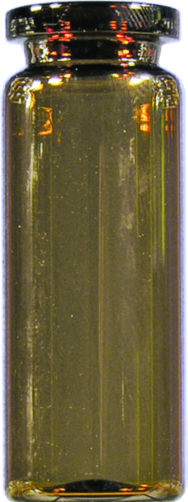 Headspace vials m. krave, LLG, N 20 DIN crimp, flad bund, 10 mL, brun