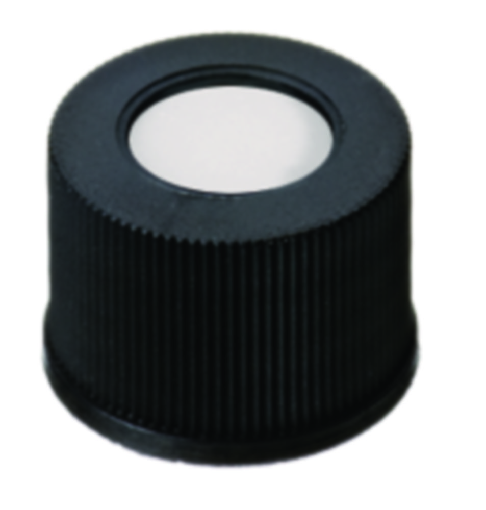 Skruelåg, LLG, N 13, sort PP m. hul, silikone/PTFE 55 A