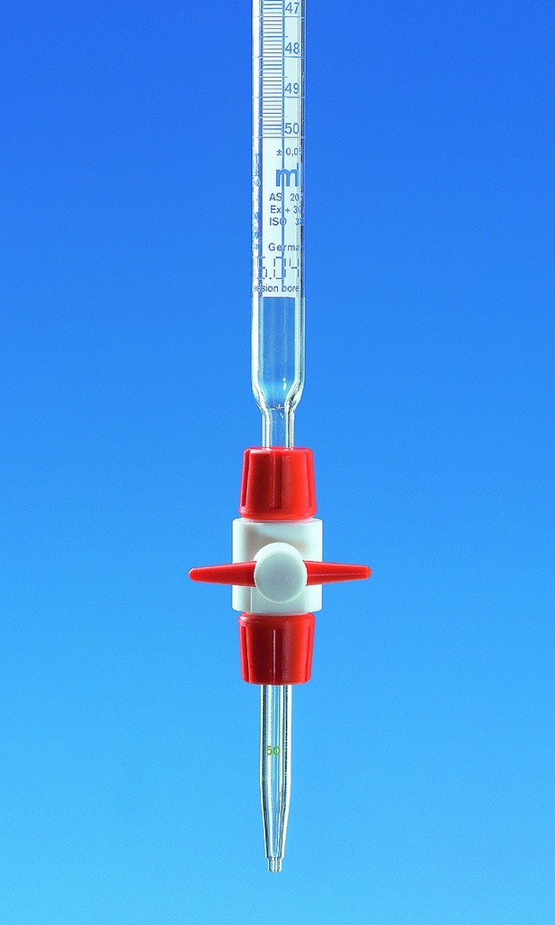 Burette, BLAUBRAND, PTFE-stophane, 25:0.05 ml