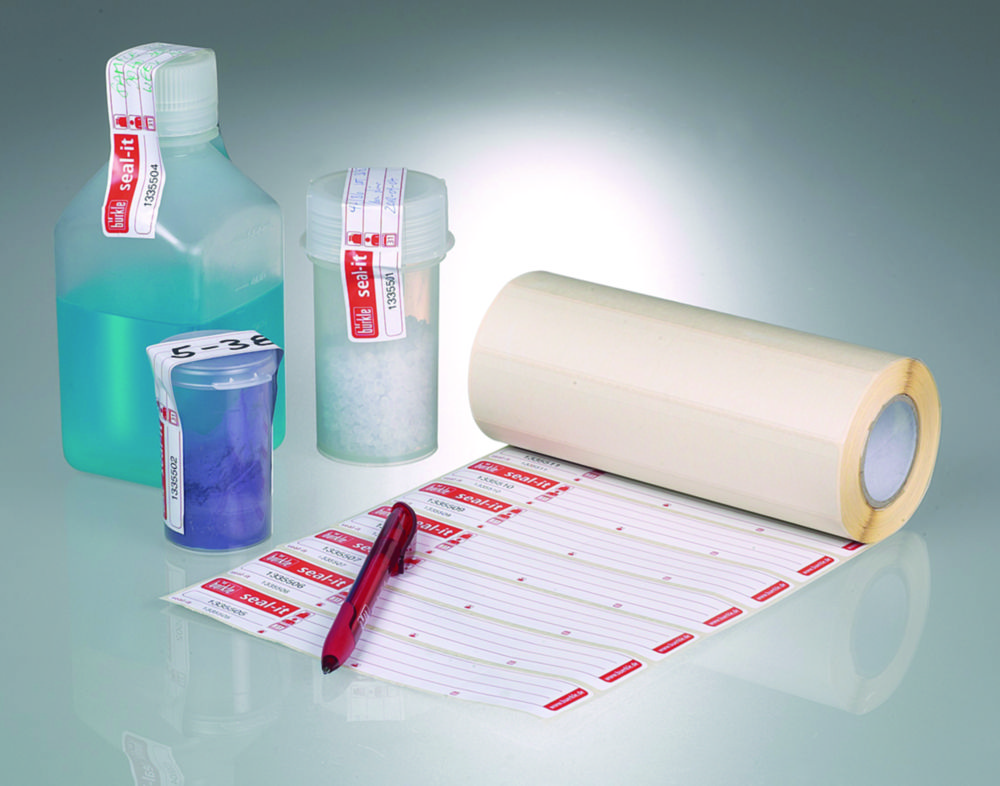 Seal-it labels, røde /neutrale, rulle med 500 stk.