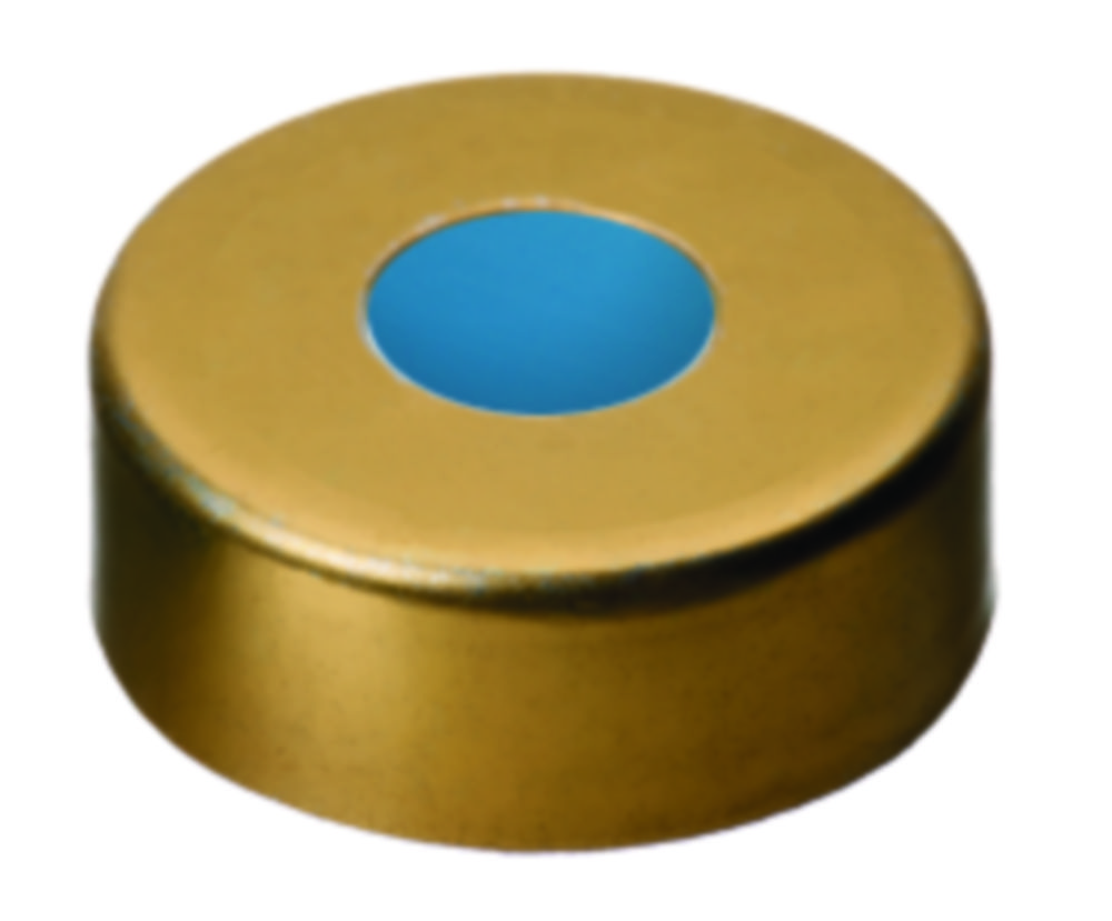 Crimp-låg, LLG, N 20, magnetisk stål, guld, silikone/PTFE 45 A