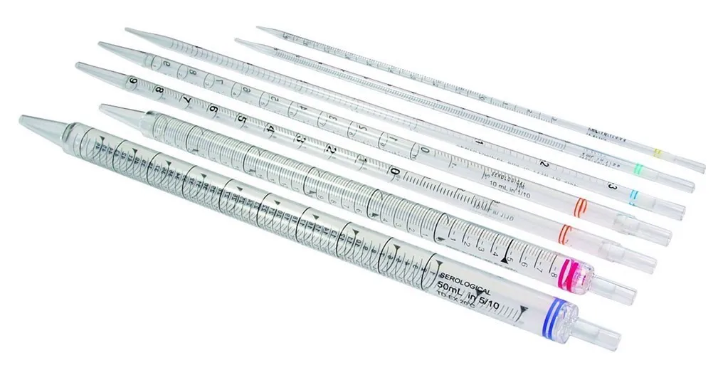Serologisk pipette, PS, 5 mL : 0,1 mL, blå, sterile, 200 stk.