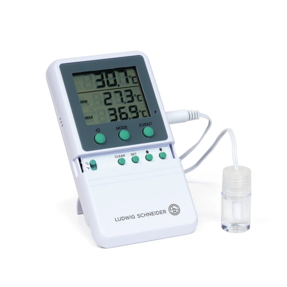 Digitalt skabstermometer, -50 - +70°C med cerifikat til inkubator 37°C