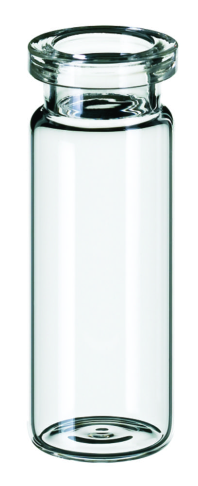 Headspace vials m. krave, LLG, N 20 crimp, flad bund, 10 mL, klar