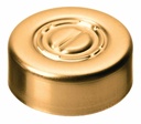 Crimp-låg, LLG, N 20, alu med center tear-off, guld, butyl/PTFE 50 A, Pharma-Fix