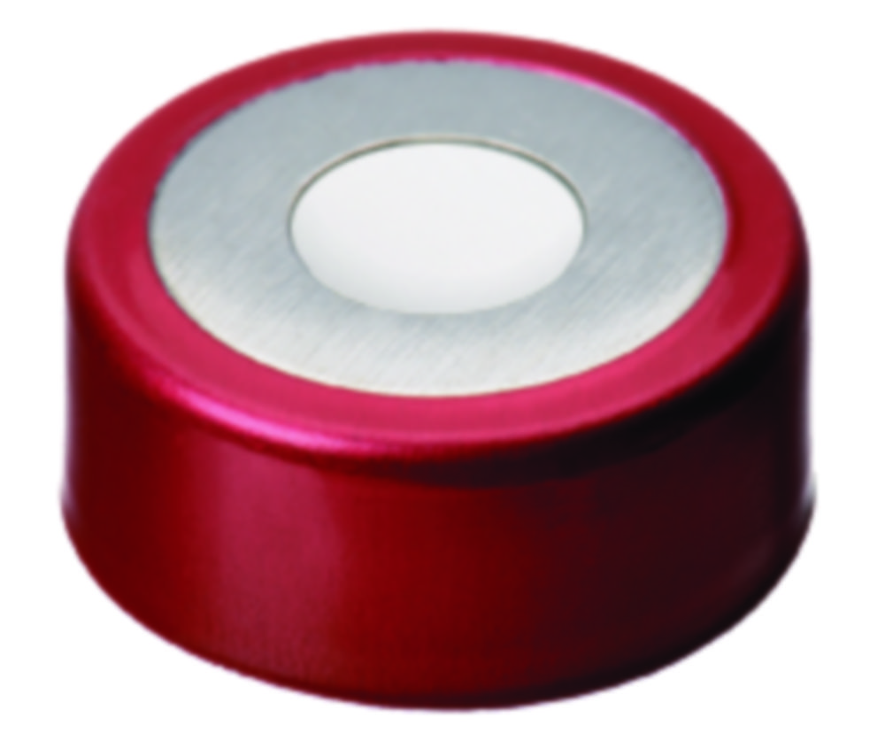 Crimp-låg, LLG, N 20, magnetisk bi-metal m. hul, rød/sølv, silikone/PTFE 60 A