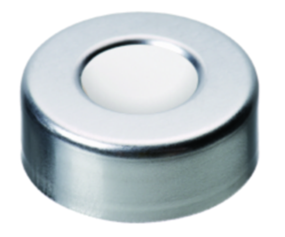 Crimp-låg, LLG, N 20, alu m. hul, sølv, silikone/PTFE 45 A