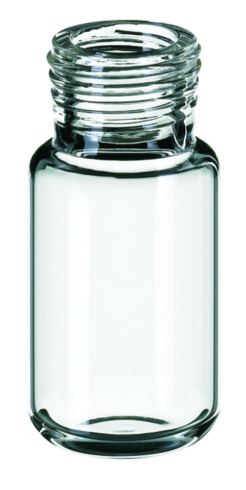 Headspace vials m. gevind, LLG, N 18 precision, rundet bund, 10 mL, klar