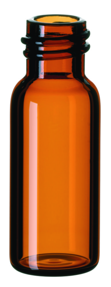Vials m. gevind, LLG, N 8, smal åbning, 1,5 mL, brun