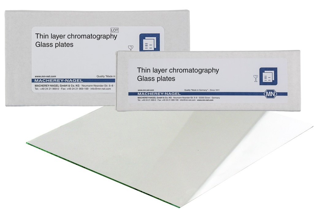 TLC-plader, Macherey-Nagel SIL G, Glas, 20x20 cm, 25 stk