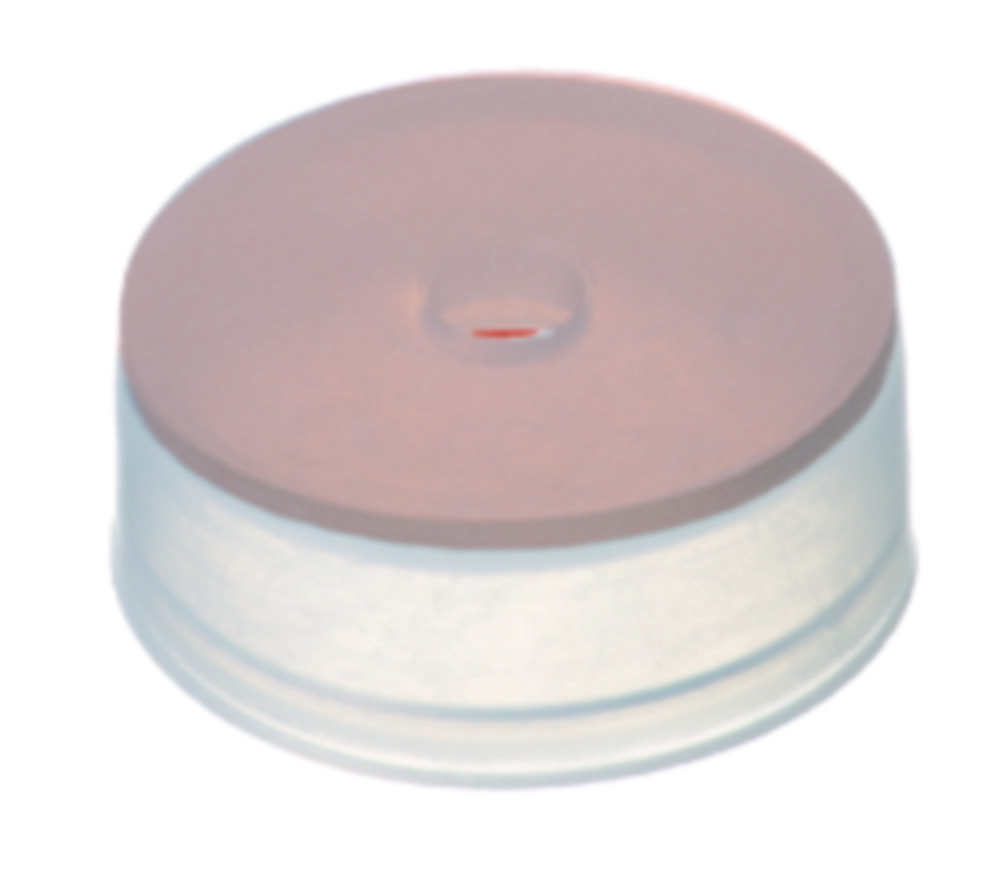 Crimp-hætte, LLG, N 20, PE til vials med HS krave, m. hul, gummi/PTFE 60 A