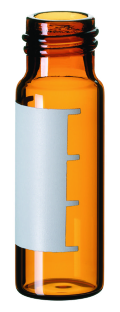 Vials m. gevind, LLG, N 13, 4 mL, brun, m. skrivefelt