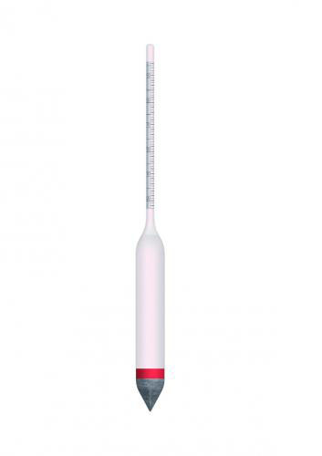Flydevægt, GECO, Bischoff, uden termometer, 0 - 27 g/mL NaCl, 240 mm
