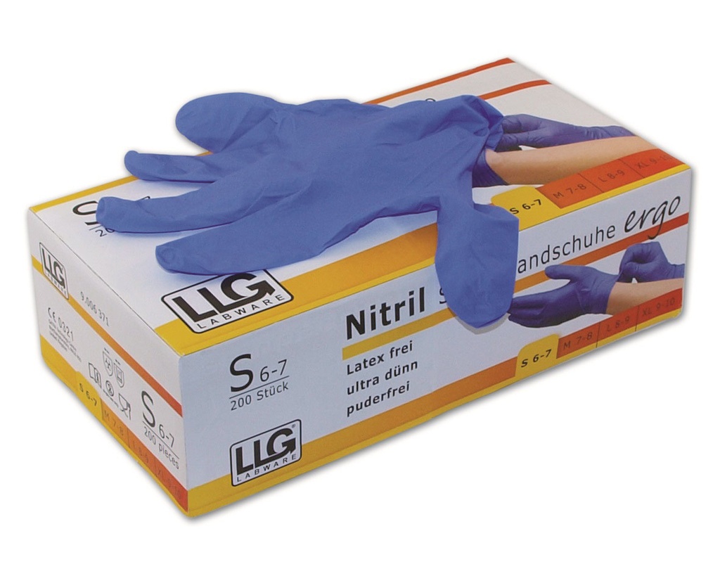 Nitrilhandsker, LLG Ergo, str. M, blå, 200 stk.