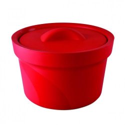Isspand Magic Touch 2, rund, 2,5 ltr., m/låg, rød