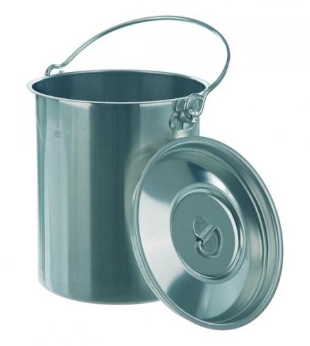 [9039928] Rustfri stål spand med låg, Ø225x280 mm, 10 liter