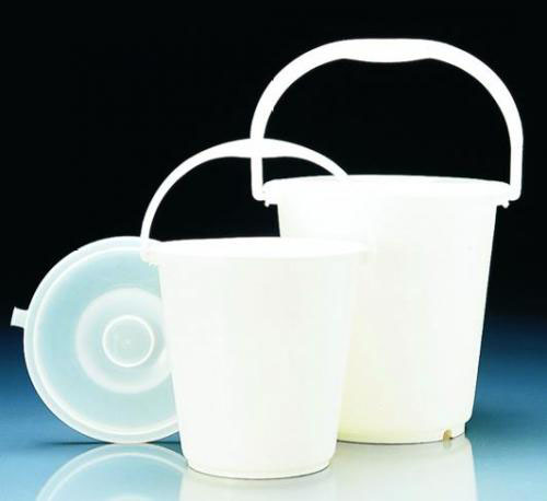 Spand, PE-HD, hvid, med hank, inddelt, 5 liter