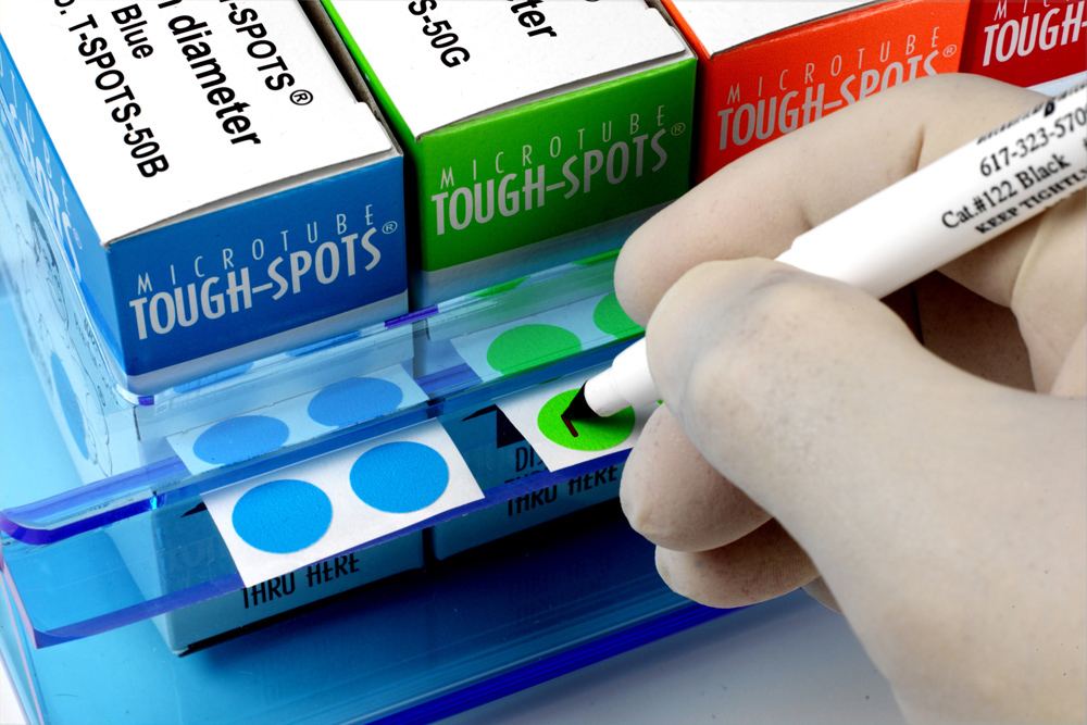 Tough-Spots, runde, Ø9 mm, røde, rulle m/1000 stk