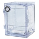 Ekssikkator, PC, kubisk, vakuummeter og hane, klar, 45 L