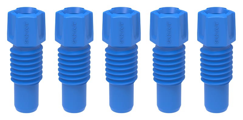 Kapillar-fitting, SCAT, PFA, blå, til Ø3,2 mm slange