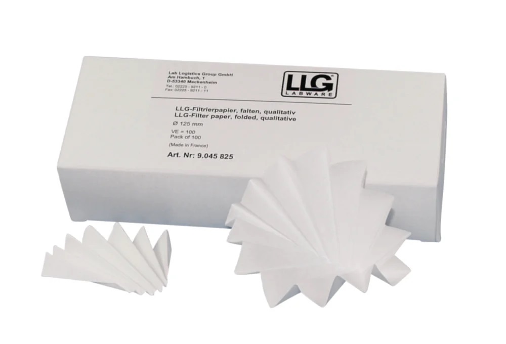 Foldefilter, LLG, kvalitativt, medium, Ø150 mm, 8-12 µm, 100 stk