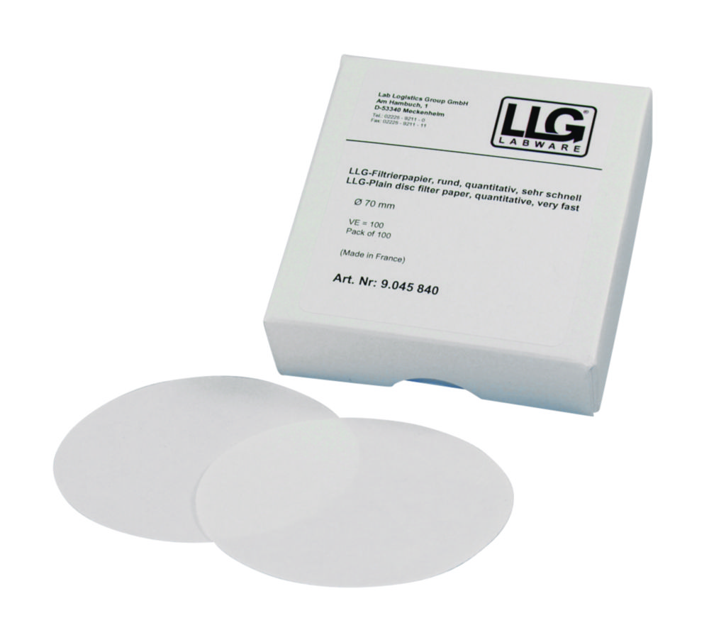 Rundfilter, LLG, kvantitativt, meget hurtigt, Ø125 mm, 12-15 µm, 100 stk