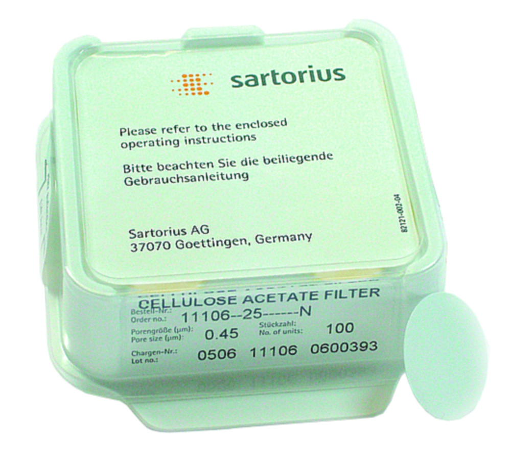 Membranfilter, Sartorius, CA, Ø25 mm, 0,45 µm, 100 stk