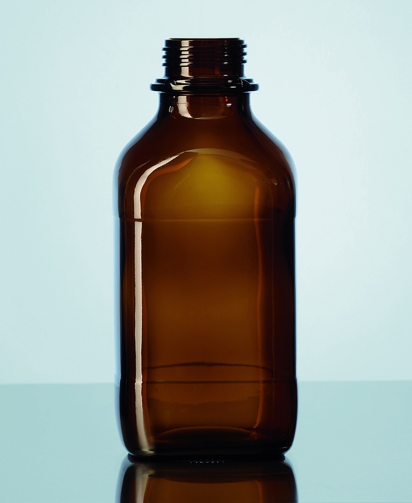 Emballageflaske, soda, firkant, brun, GL45, 1000ml