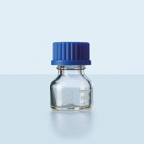 BlueCap flaske, brun, GL25, med låg, 10 ml