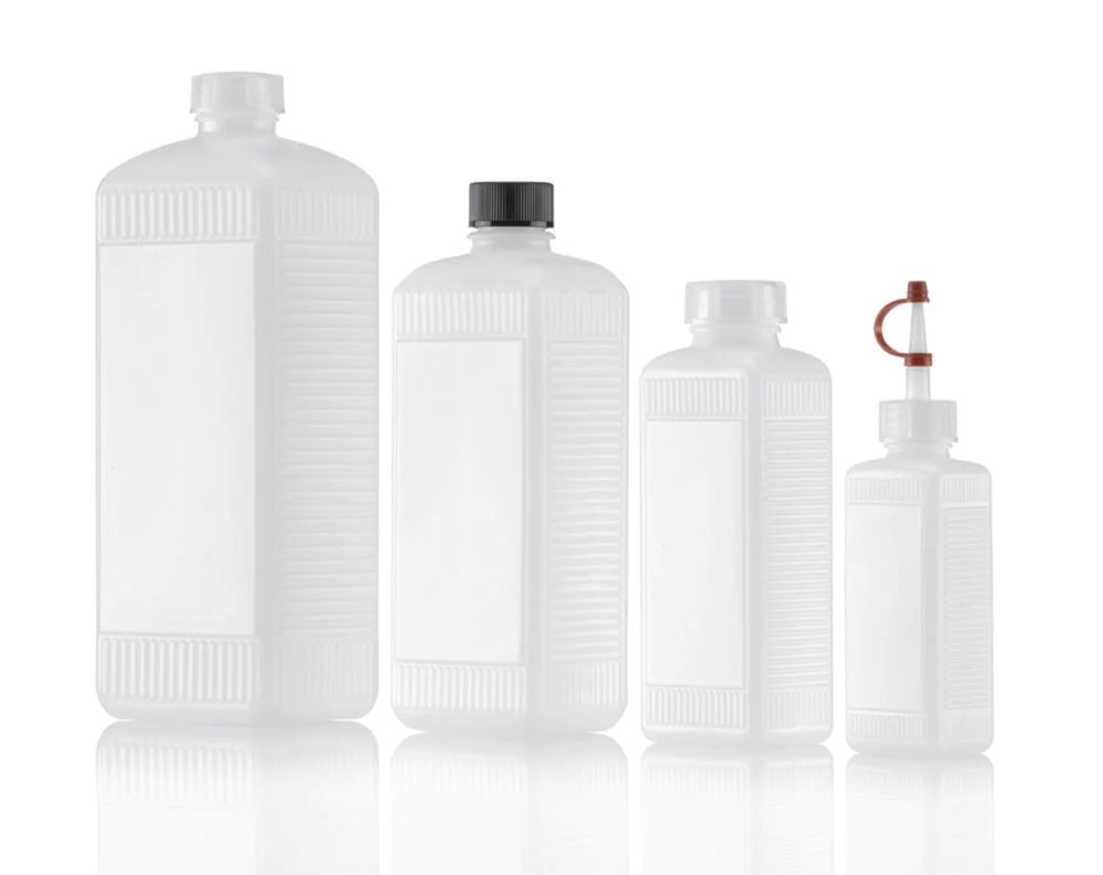 Flaske firkant, PE-HD, uden låg, 500 ml