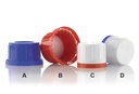[9072905] Anbrudssikret låg, PP, rødt, 32mm, til 100-1000 ml