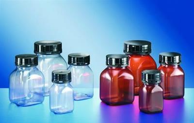 Prøvebeholder, firkantet, PVC, brun, 200 ml