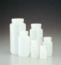 PE-HD flaske med vid hals, PP låg, 125 ml, 12 styk