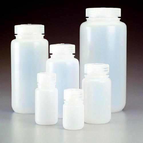 Flaske m/vid hals, HDPE, m/PP låg, 60 ml. 72 stk.