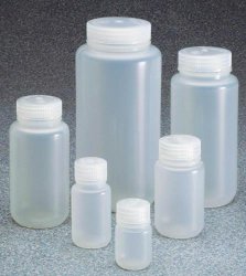 Flaske med vid hals, m/låg, PP, 500 ml