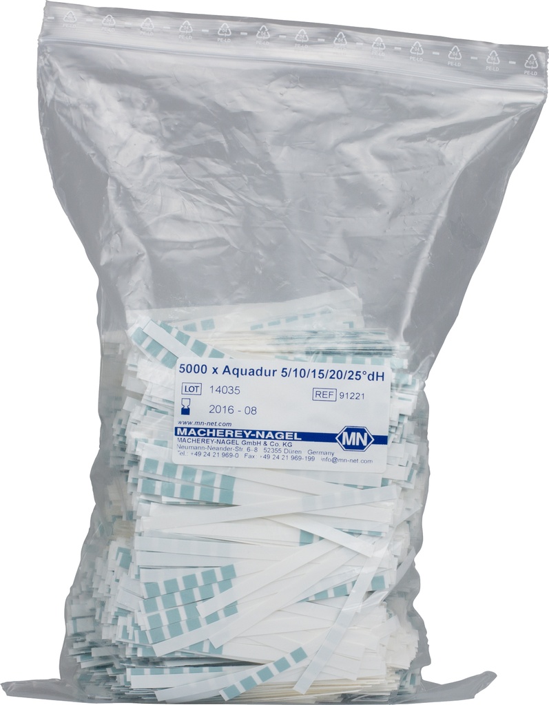 Aquadur teststrips, inddeling: 3-25 °dH,5000 stk
